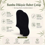 Erkek Bambu 12’li Dikişsiz Babet Çorap Siyah Beyaz Gri Görünmez Sneaker Çorap Nefes Alan Yumuşak