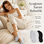Kadın Bambu 12’li Dikişsiz Babet Çorap Siyah Beyaz Gri Görünmez Sneaker Çorap Nefes Alan Yumuşak