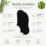 Kadın Bambu 12’li Dikişsiz Babet Çorap Siyah Beyaz Gri Görünmez Sneaker Çorap Nefes Alan Yumuşak