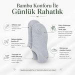 Kadın Bambu 12’li Dikişsiz Babet Çorap Siyah Beyaz Gri Görünmez Sneaker Çorap Nefes Alan Yumuşak