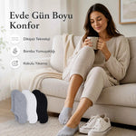 Kadın Bambu 6’lı Dikişsiz Babet Çorap Siyah Beyaz Gri Görünmez Sneaker Çorap Nefes Alan Yumuşak