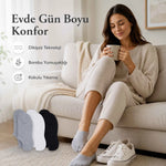 Kadın Bambu 6’lı Dikişsiz Babet Çorap Siyah Beyaz Gri Görünmez Sneaker Çorap Nefes Alan Yumuşak