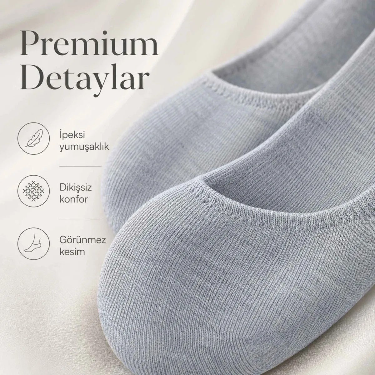 Kadın Bambu 6’lı Dikişsiz Babet Çorap Siyah Beyaz Gri Görünmez Sneaker Çorap Nefes Alan Yumuşak