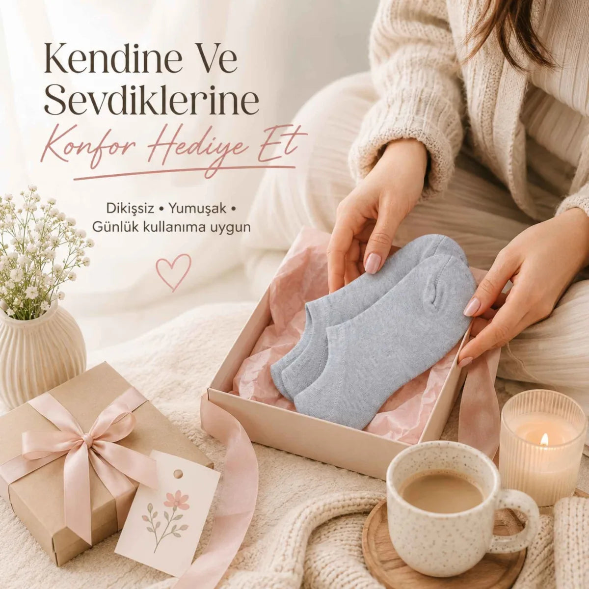 Kadın Bambu 6’lı Dikişsiz Babet Çorap Siyah Beyaz Gri Görünmez Sneaker Çorap Nefes Alan Yumuşak