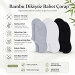 Kadın Bambu 6’lı Dikişsiz Babet Çorap Siyah Beyaz Gri Görünmez Sneaker Çorap Nefes Alan Yumuşak