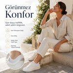Kadın Geri Dönüşüm İplikli 12’li Görünmez Sneaker Çorap, İnce Dikişli Nefes Alan Babet Çorap Siyah Beyaz Gri