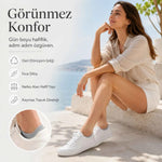 Kadın Geri Dönüşüm İplikli 12’li Görünmez Sneaker Çorap, İnce Dikişli Nefes Alan Babet Çorap Siyah Beyaz Gri