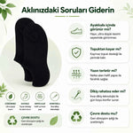 Kadın Geri Dönüşüm İplikli 6’lı Görünmez Sneaker Çorap, İnce Dikişli Nefes Alan Babet Çorap Siyah Beyaz Gri