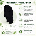 Kadın Geri Dönüşüm İplikli 6’lı Görünmez Sneaker Çorap, İnce Dikişli Nefes Alan Babet Çorap Siyah Beyaz Gri