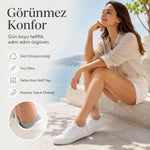 Kadın Geri Dönüşüm İplikli 6’lı Görünmez Sneaker Çorap, İnce Dikişli Nefes Alan Babet Çorap Siyah Beyaz Gri