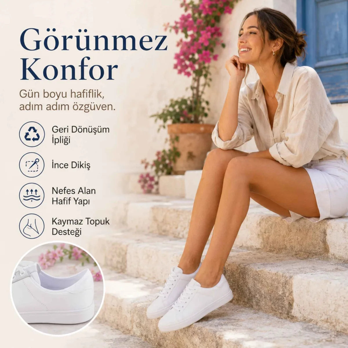 Kadın Geri Dönüşüm İplikli 6’lı Görünmez Sneaker Çorap, İnce Dikişli Nefes Alan Babet Çorap Siyah Beyaz Gri