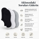 Kadın Geri Dönüşüm İplikli 6’lı Görünmez Sneaker Çorap, İnce Dikişli Nefes Alan Babet Çorap Siyah Beyaz Gri