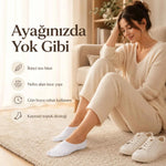 Kadın Geri Dönüşüm İplikli 6’lı Görünmez Sneaker Çorap, İnce Dikişli Nefes Alan Babet Çorap Siyah Beyaz Gri