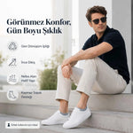 Erkek Geri Dönüşüm İplikli 12’li Görünmez Sneaker Çorap, İnce Dikişli, Nefes Alan Yazlık Babet Çorabı, Kaymaz Topuklu Siyah Gri Beyaz