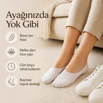 Erkek Geri Dönüşüm İplikli 6’lı Görünmez Sneaker Çorap, İnce Dikişli, Nefes Alan Yazlık Babet Çorabı, Kaymaz Topuklu Siyah Gri Beyaz