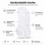 Erkek Geri Dönüşüm İplikli 6’lı Görünmez Sneaker Çorap, İnce Dikişli, Nefes Alan Yazlık Babet Çorabı, Kaymaz Topuklu Siyah Gri Beyaz