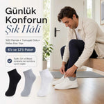 Erkek Kısa Konç Çorap 6’lı Paket, %80 Pamuklu, Dikişsiz Burun, Nefes Alan Yumuşak Bilek Çorabı, Siyah Gri Beyaz