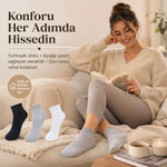 Kadın Kısa Konç Çorap 6’lı Paket, %80 Pamuklu, Dikişsiz Burun, Nefes Alan Yumuşak Bilek Çorabı, Siyah Gri Beyaz