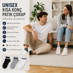 Unisex Çizgili Kısa Konç Patik Çorap 12 Çift, %85 Pamuklu Geri Dönüştürülmüş İplik, Parfümlü İnce Dikişli, Siyah Beyaz Gri Günlük Spor Çorabı