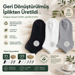 Unisex Kısa Konç 6’lı Patik Çorap, %85 Pamuklu Geri Dönüştürülmüş İplik, Parfümlü İnce Dikişli, Günlük Spor Çorabı