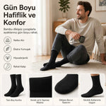 Erkek Bambu Soket Çorap 12’li Paket, Dikişsiz Parfümlü Nefes Alan Yumuşak Nem Emici Günlük Uzun Çorap