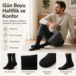 Erkek Bambu Soket Çorap 12’li Paket, Dikişsiz Parfümlü Nefes Alan Yumuşak Nem Emici Günlük Uzun Çorap