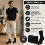 Erkek Bambu Soket Çorap 12’li Paket, Dikişsiz Parfümlü Nefes Alan Yumuşak Nem Emici Günlük Uzun Çorap