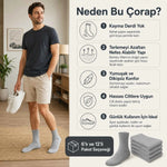 Erkek Bambu Soket Çorap 12’li Paket, Dikişsiz Parfümlü Nefes Alan Yumuşak Nem Emici Günlük Uzun Çorap