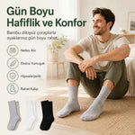 Erkek Bambu Soket Çorap 12’li Paket, Dikişsiz Parfümlü Nefes Alan Yumuşak Nem Emici Günlük Uzun Çorap