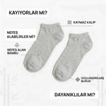 Kadın Bambu Patik Çorap 12’li Paket, Siyah Beyaz Gri, Nefes Alan Nem Emici Yumuşak Günlük Spor Bilek Çorabı