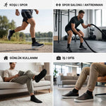 Kadın Bambu Patik Çorap 12’li Paket, Siyah Beyaz Gri, Nefes Alan Nem Emici Yumuşak Günlük Spor Bilek Çorabı