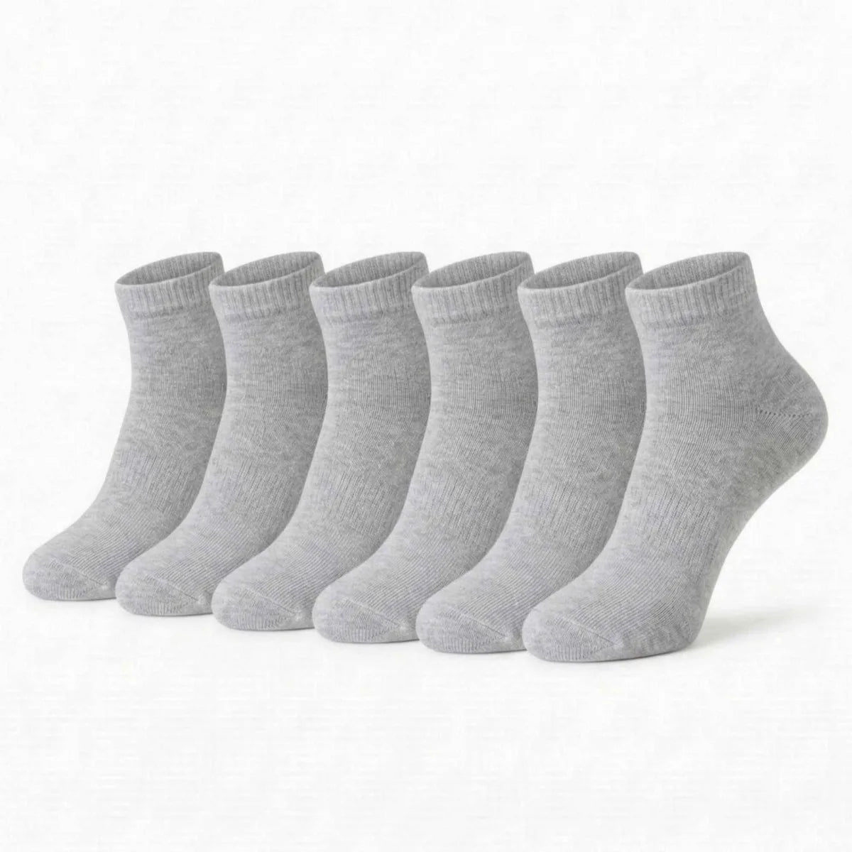 Kadın Bambu Patik Çorap 6’lı Paket, Siyah Beyaz Gri, Nefes Alan Nem Emici Yumuşak Günlük Spor Bilek Çorabı