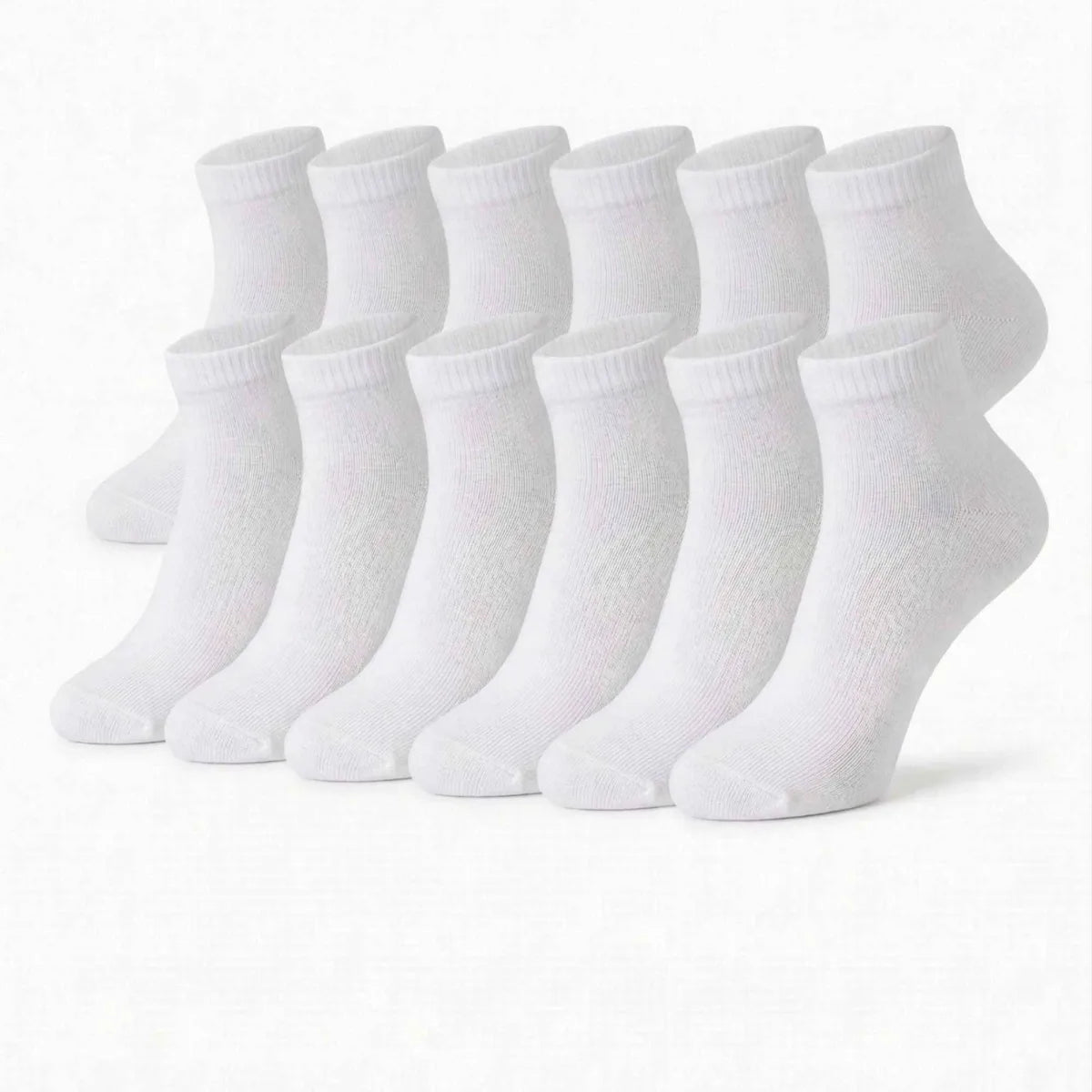 Erkek Bambu Patik Çorap 12’li Paket, Siyah Beyaz Gri, Nefes Alan Nem Emici Yumuşak Günlük Spor Bilek Çorabı