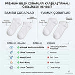 Erkek Bambu Patik Çorap 12’li Paket, Siyah Beyaz Gri, Nefes Alan Nem Emici Yumuşak Günlük Spor Bilek Çorabı