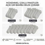 Erkek Bambu Patik Çorap 6’lı Paket, Siyah Beyaz Gri, Nefes Alan Nem Emici Yumuşak Günlük Spor Bilek Çorabı