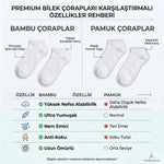 Erkek Bambu Patik Çorap 6’lı Paket, Siyah Beyaz Gri, Nefes Alan Nem Emici Yumuşak Günlük Spor Bilek Çorabı