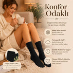 Kadın Bambu Uzun Çorap 12’li Paket, Dikişsiz Burunlu Yumuşak Dokulu Siyah Beyaz Gri
