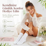 Kadın Bambu Uzun Çorap 6’lı Paket, Dikişsiz Burunlu Yumuşak Dokulu Siyah Beyaz Gri