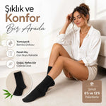 Kadın Bambu Uzun Çorap 6’lı Paket, Dikişsiz Burunlu Yumuşak Dokulu Siyah Beyaz Gri