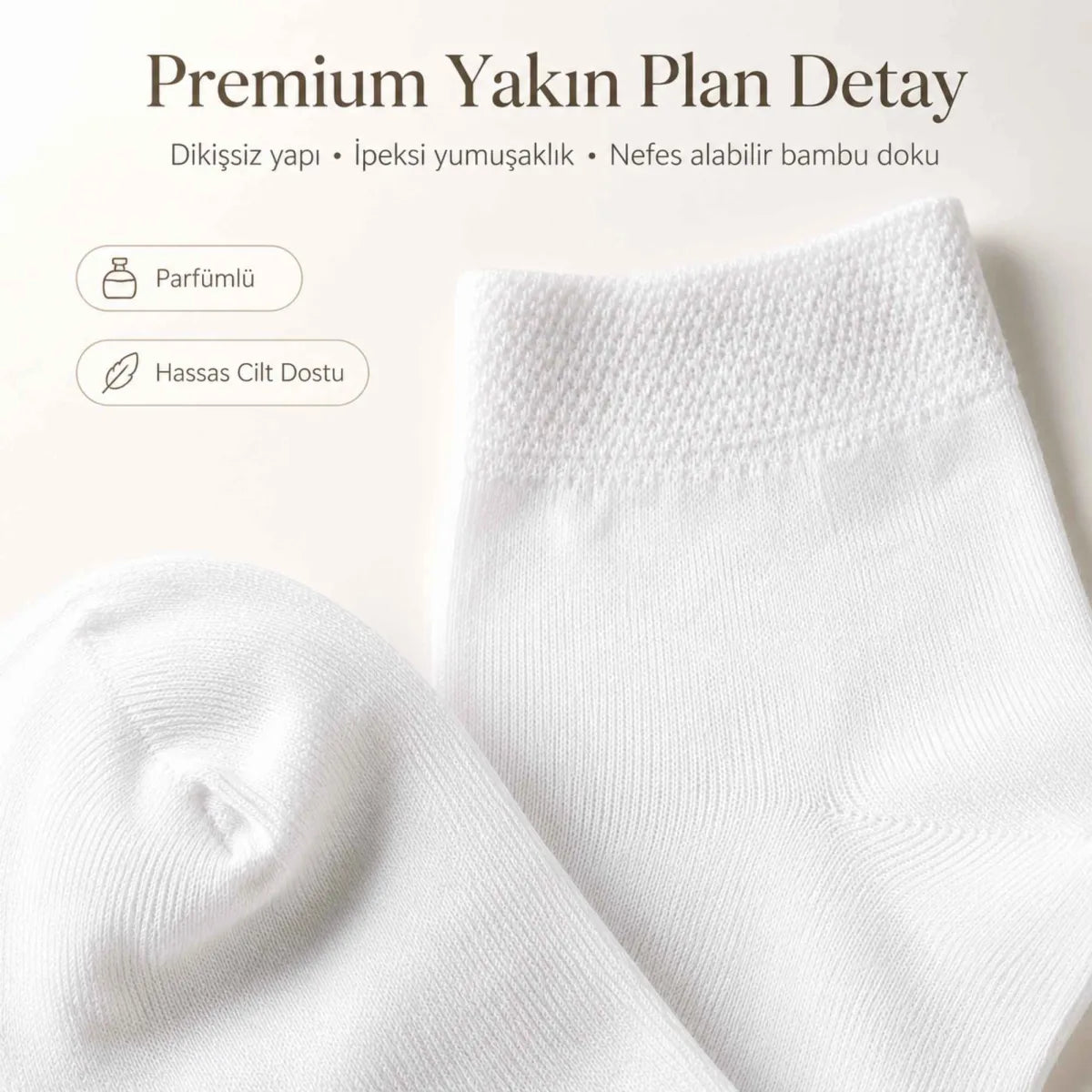 Kadın Bambu Uzun Çorap 6’lı Paket, Dikişsiz Burunlu Yumuşak Dokulu Siyah Beyaz Gri