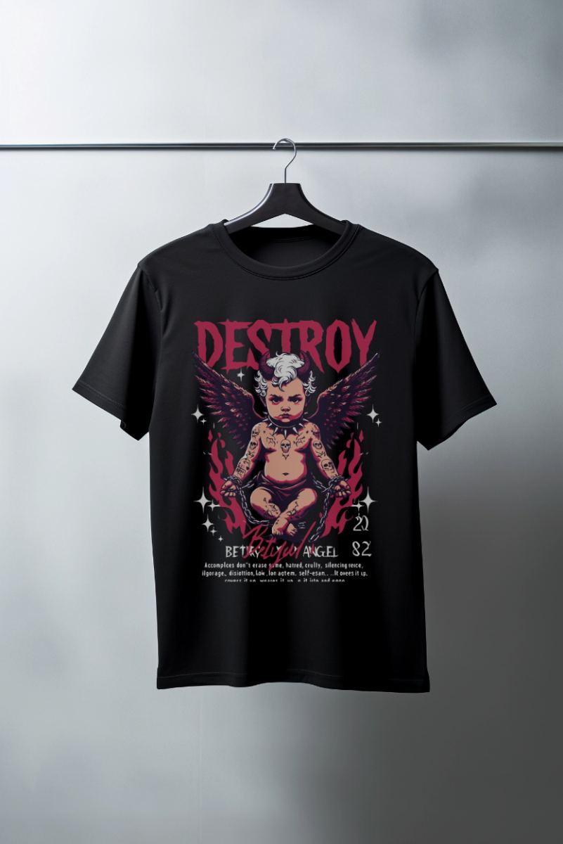 Unisex Oversize 24/1 Penye DTF Baskılı Tişört - DTF106