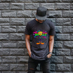 Tweety Graffiti Baskılı Unisex Siyah Oversize Tişört - 24/1 Penye