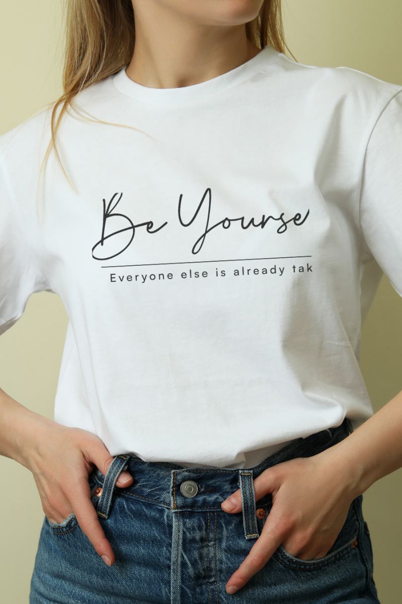 Unisex Oversize 24/1 Penye DTF Baskılı Tişört - DTF204