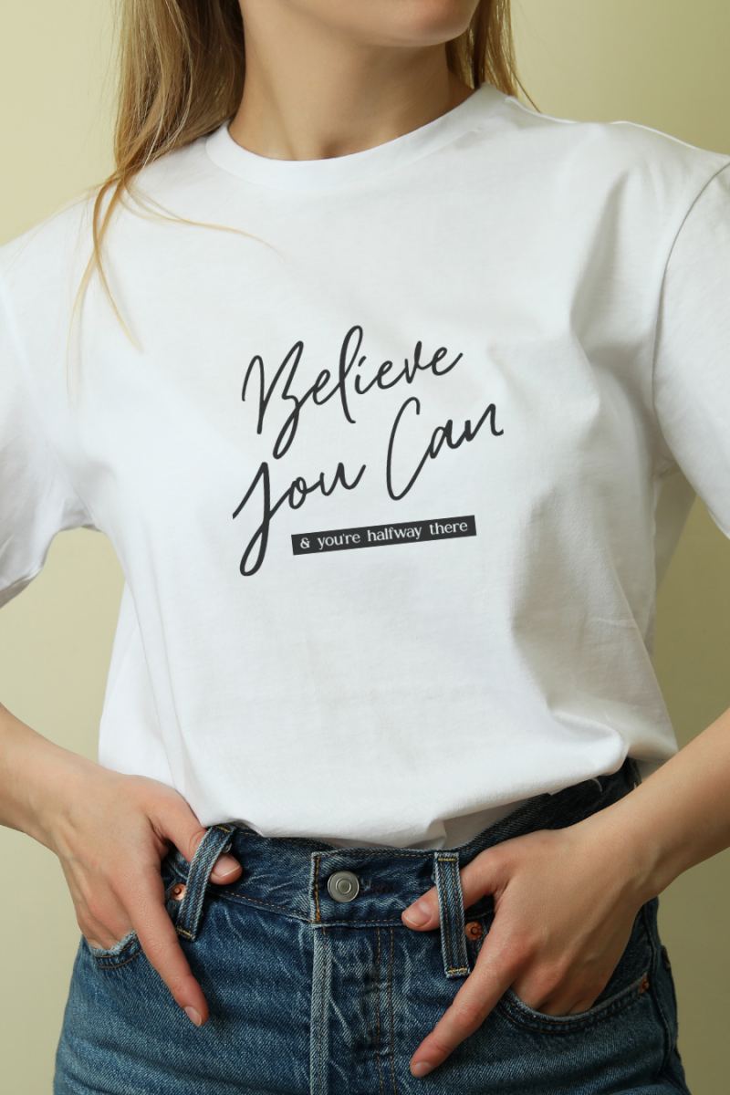 Unisex Oversize 24/1 Penye DTF Baskılı Tişört - DTF207