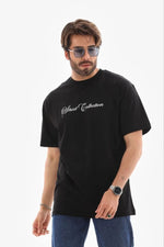 Erkek Baskılı T-Shirt Kısa Kol Bisiklet Yaka Regular Fit Tişört - Siyah