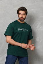 Erkek Baskılı T-Shirt Kısa Kol Bisiklet Yaka Regular Fit Tişört - Çağla Yeşili