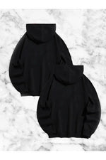 Sevgili Çift Kombini Örümcek Baskılı Kapüşonlu Sweatshirt Hoodie - Siyah