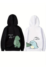Sevgililer Günü Baskılı Oversize Kapüşonlu Sweatshirt Hoodie - Beyaz