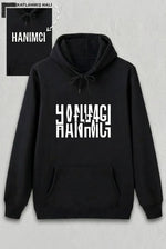 Sevgililer Günü Hanımcı Hediye Baskılı Oversize Kapüşonlu Sweatshirt - Siya
