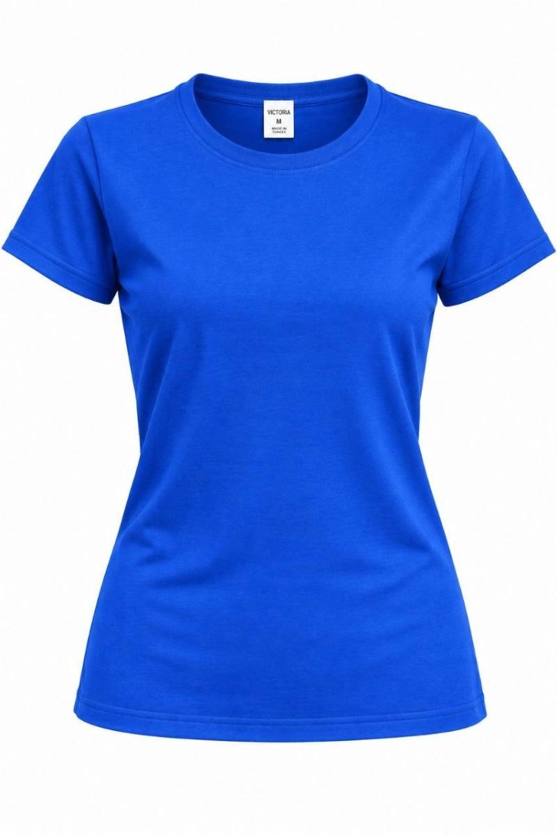 Kız Çocuk Basic Bisiklet Yaka Kısa Kollu Slim Fit Yazlık Tişört